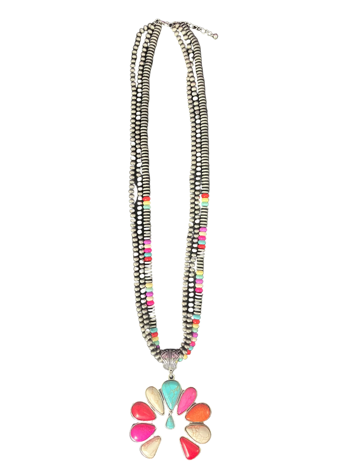 Multicolored conch necklace