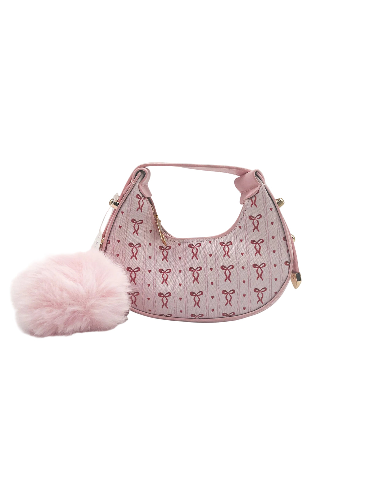 Small pink fashion handbag