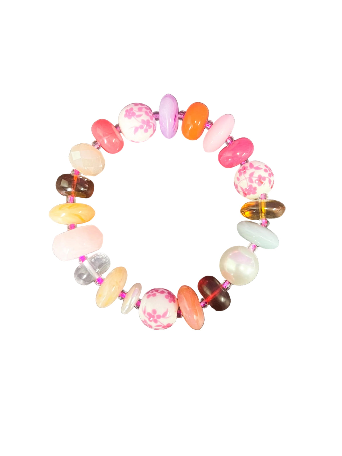 Pink Multicolored Stretch Bracelet