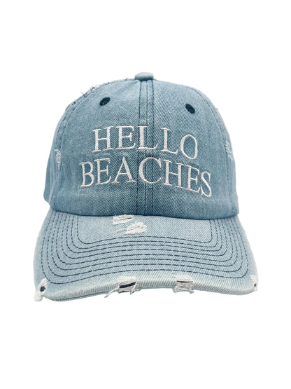 Denim script hat