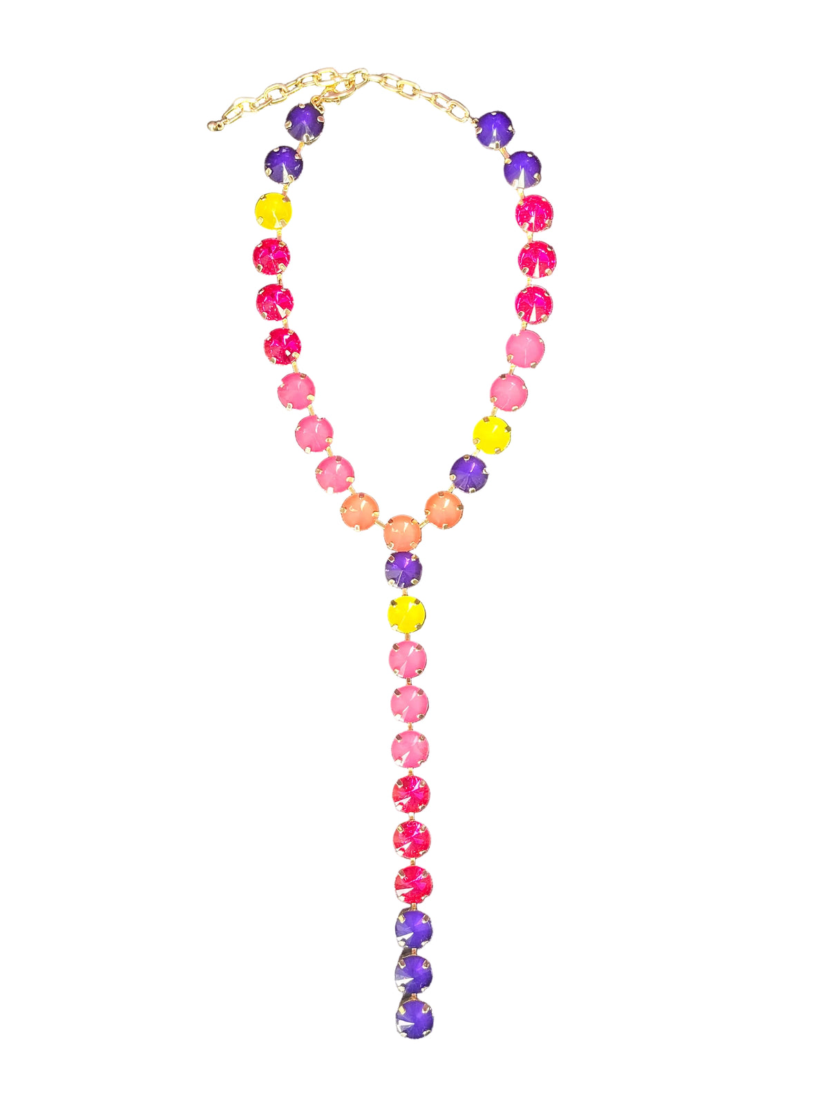 Multicolored drop necklace