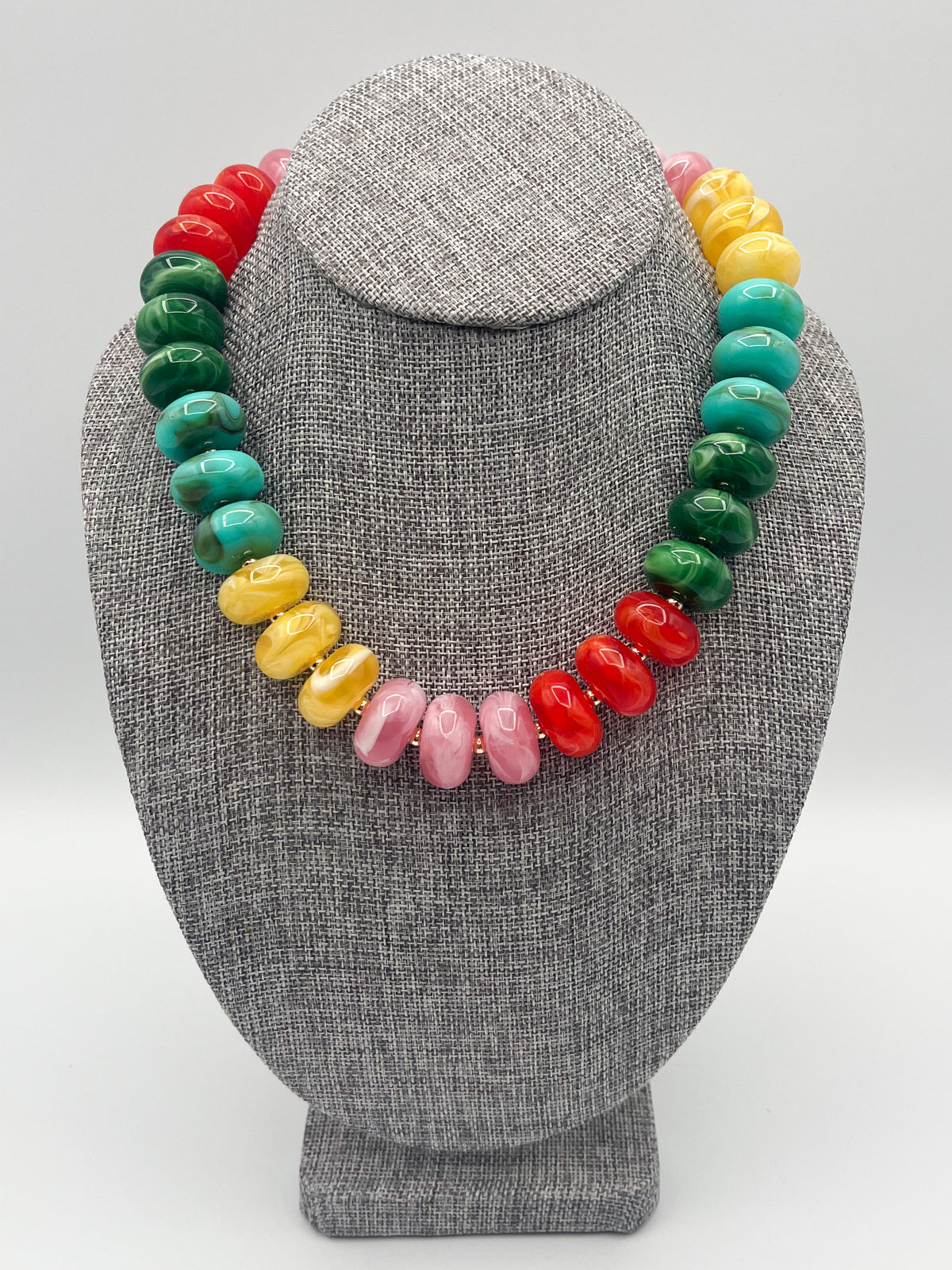 Multicolored disc necklace