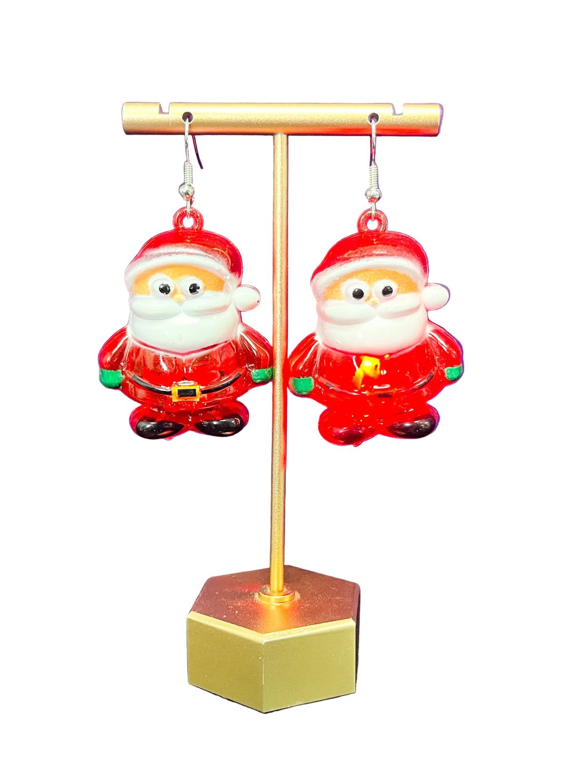 Light up winter figurine earrings