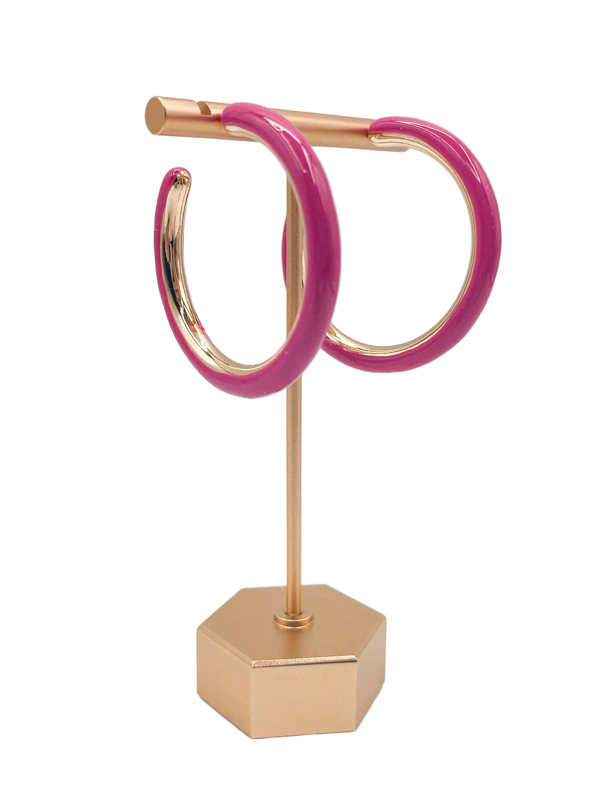 Pink hoop earrings