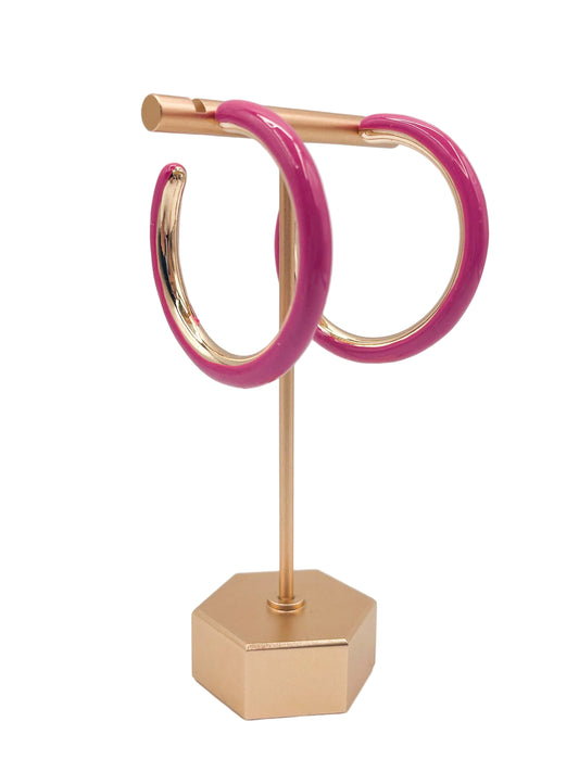 Pink hoop earrings