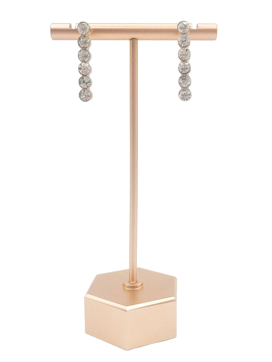 Bar crystal post earrings