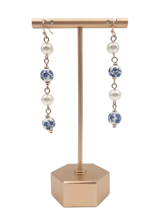 Printed beaded earrings