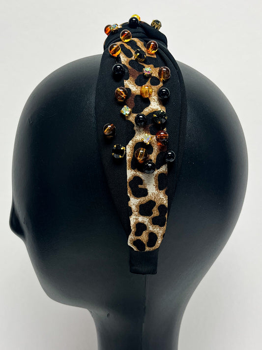Multicolored printed gem headband