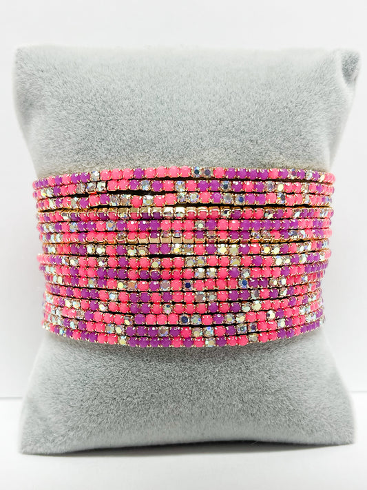 15x Layered Pink Stretch Bracelet