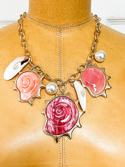 Pink Beachy Charm Necklace