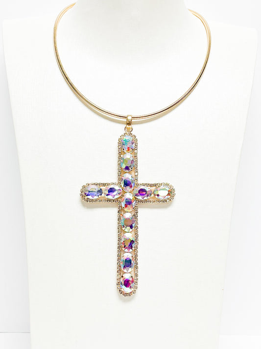 Embellished Cross Pendant Necklace