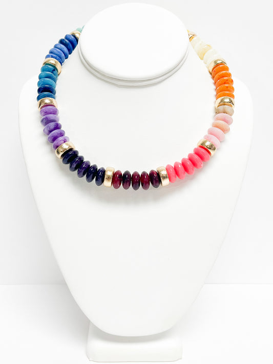 Oval Disc Beaded Necklace