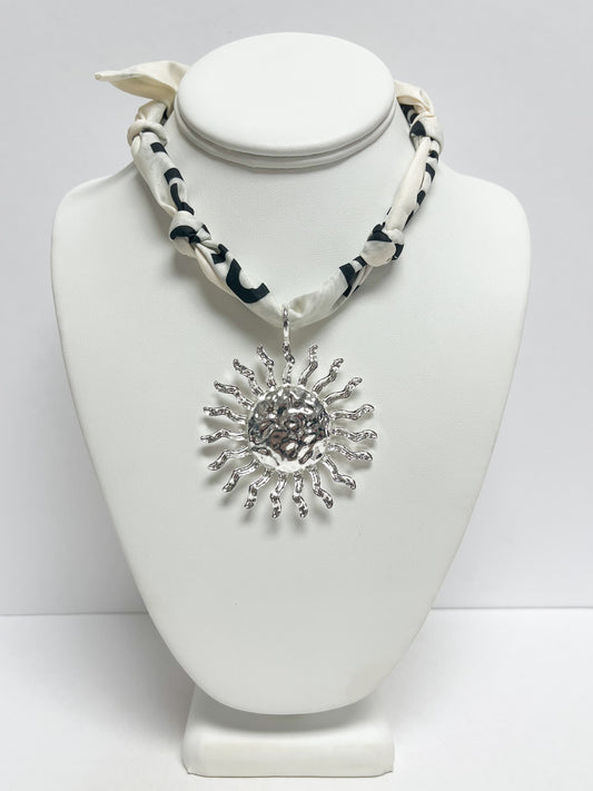 Sun Charm Fabric Necklace
