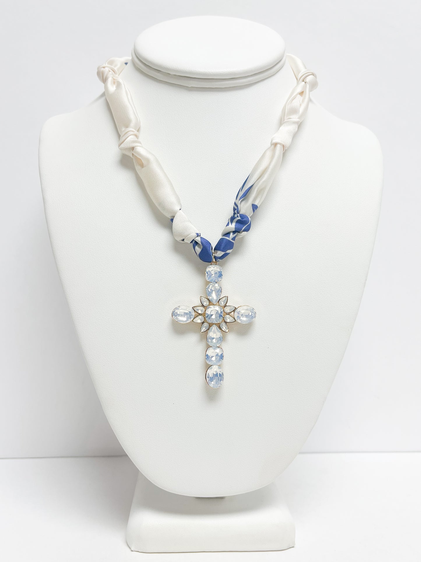 Cross Fabric Charm Necklace