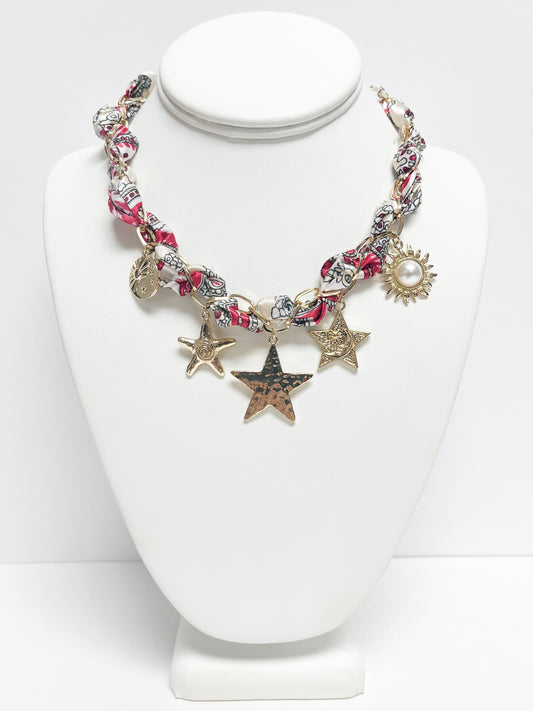 Star Fabric Charm Necklace