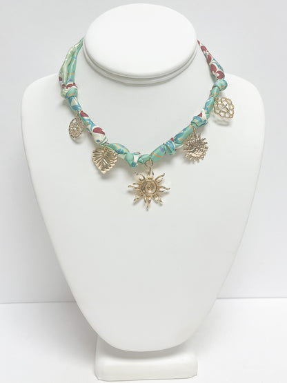 Sun & Heart Fabric Necklace
