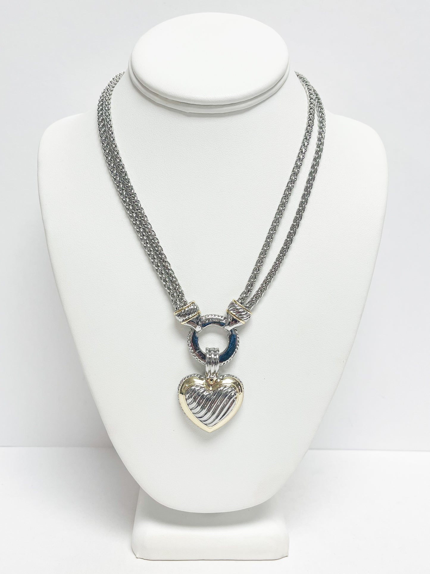 Heart Pendant Necklace Set