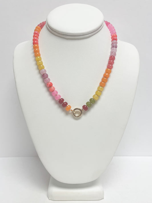 Multicolored Beaded Circle Necklace