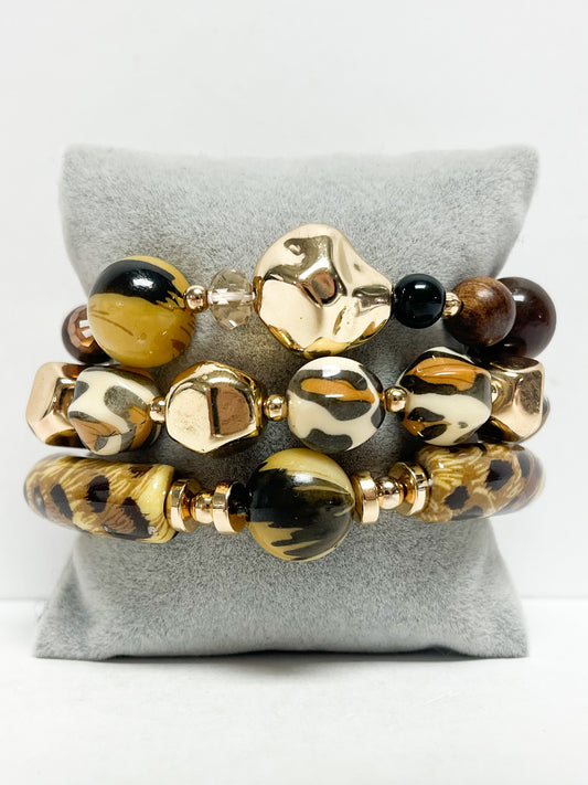Layered Printed Stretch Bracelet