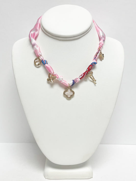 Pink charm necklaces