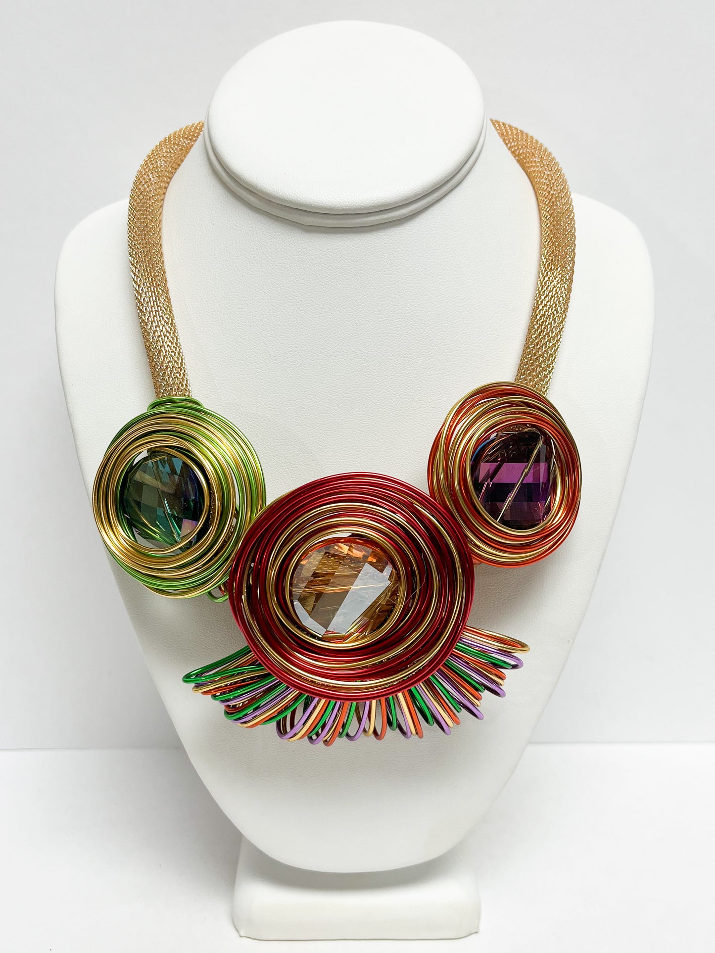 Colorful Metal Statement Necklace