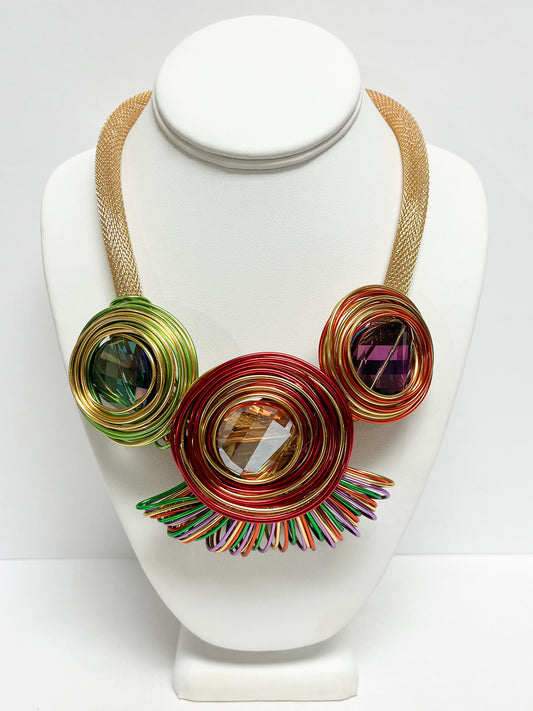Colorful Metal Statement Necklace