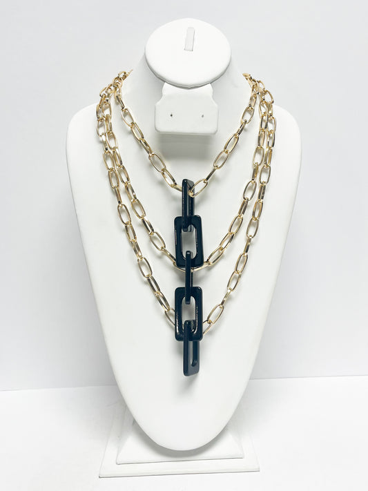 Layered multiple chain necklace