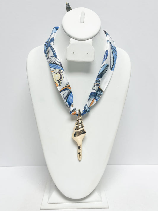 Beachy Pendant Scarf Necklace