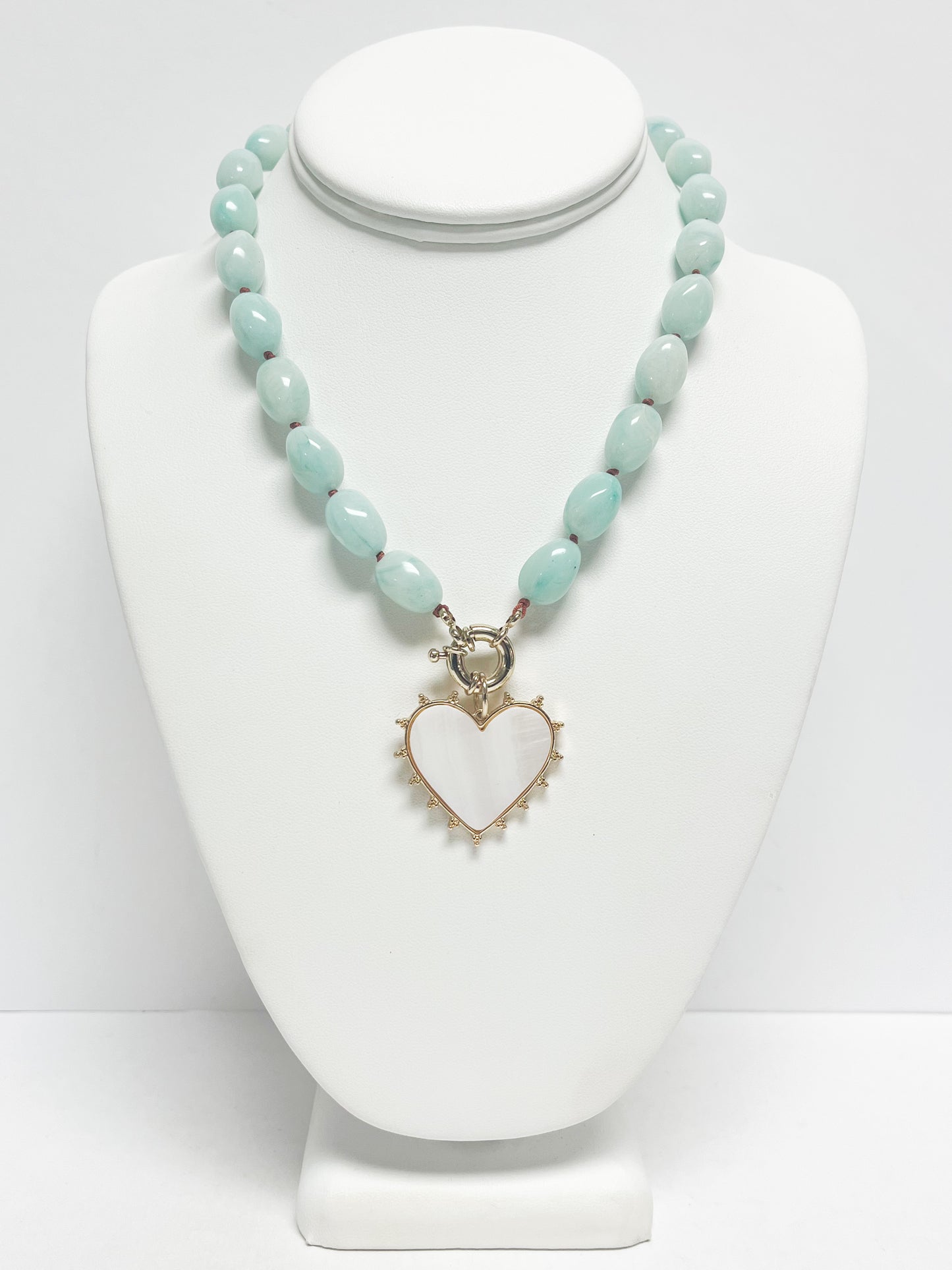 White heart pendant necklace