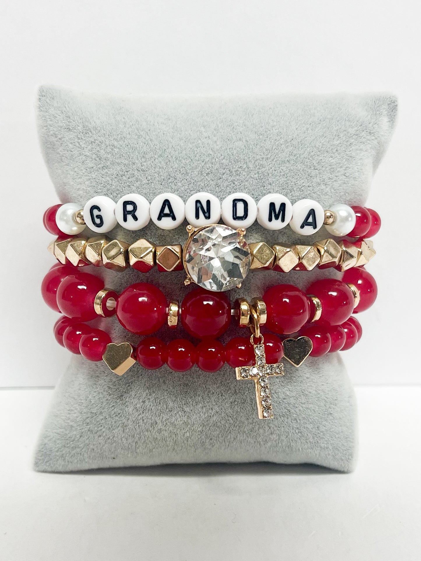 Layered grandma stretch bracelet