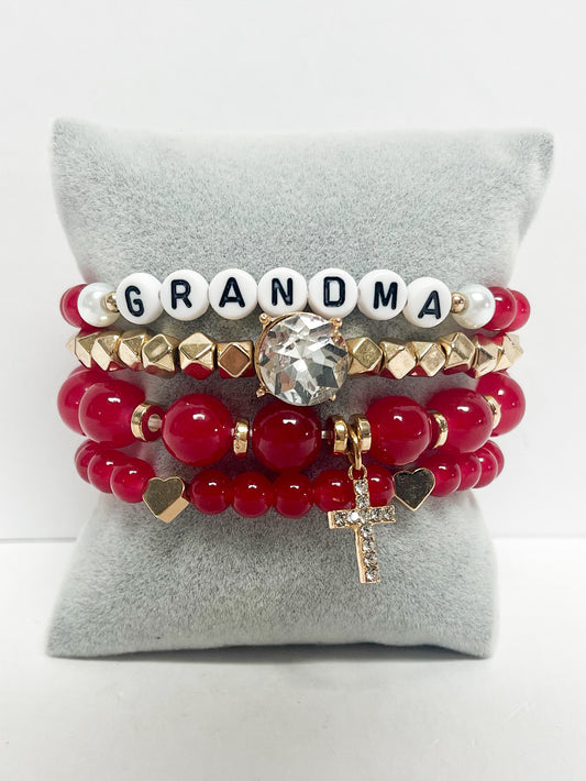 Layered grandma stretch bracelet