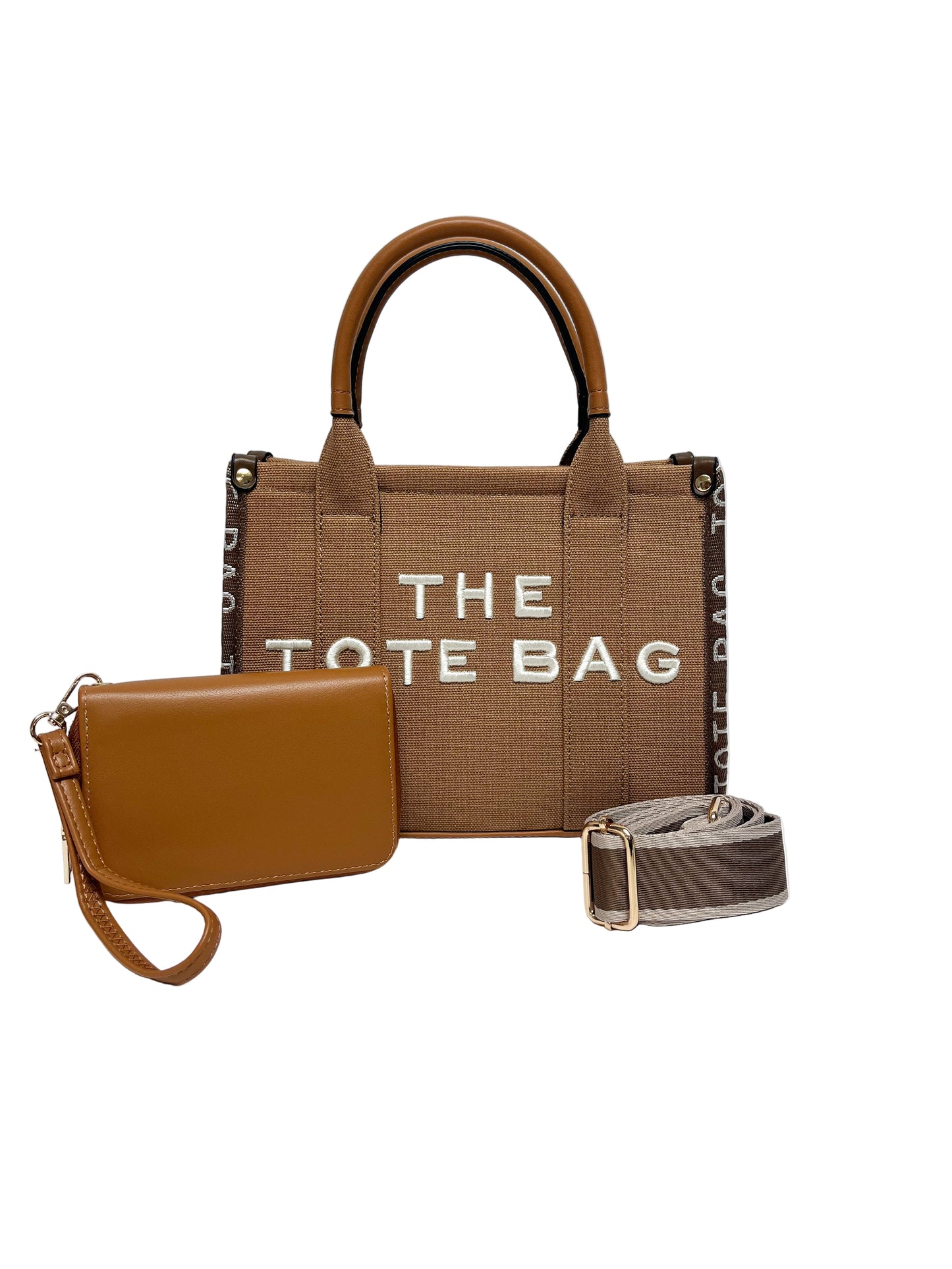 Brown tote bag set