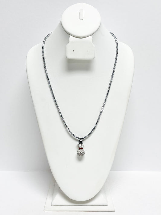 Crystal snowman necklace
