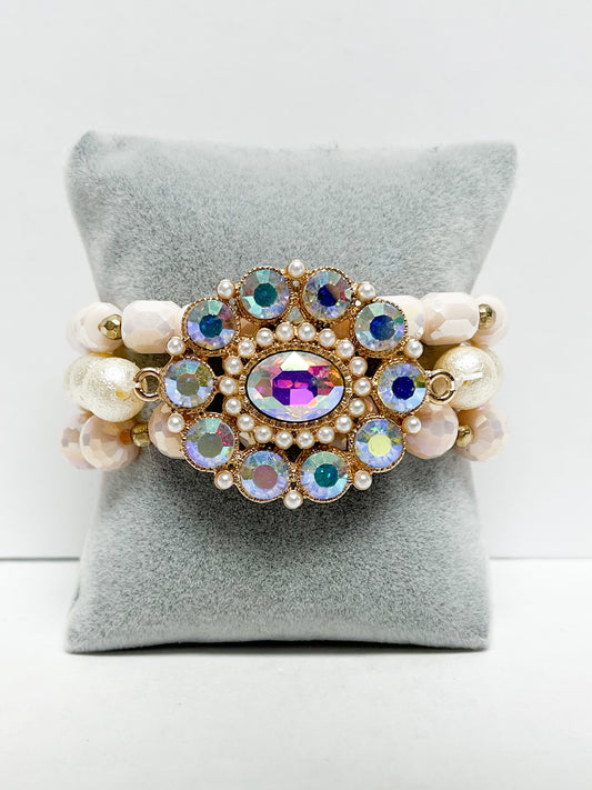 Layered Crystal Stretch Bracelet