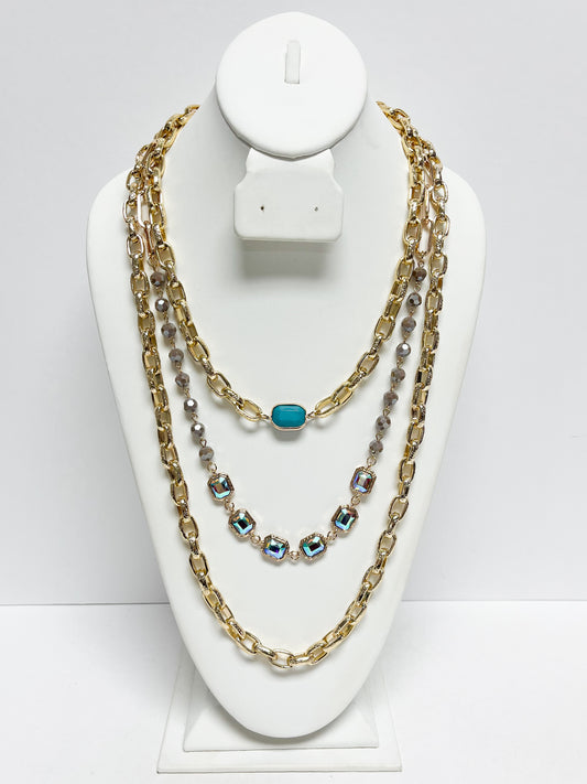 Layered gold necklace