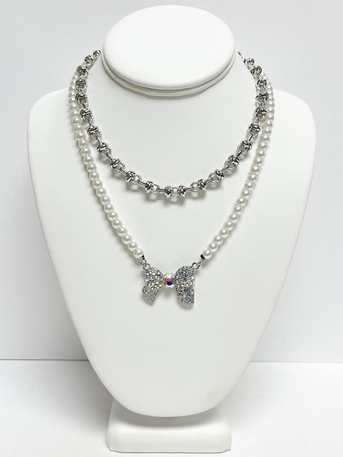 Layered bow necklace