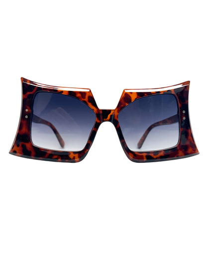 Pointed square printed sunglasses