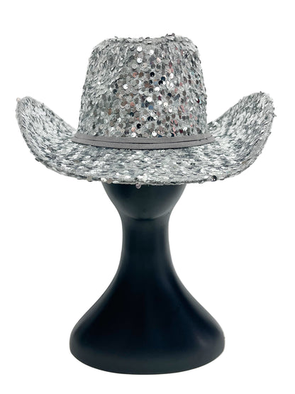 Silver Sequin Cowboy Hat