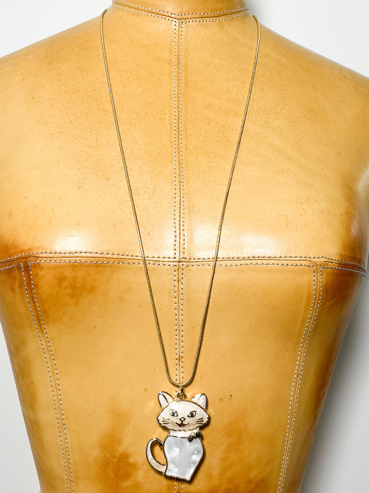 Meow long necklace