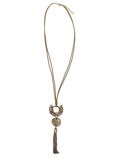 Dangle abstract long necklace