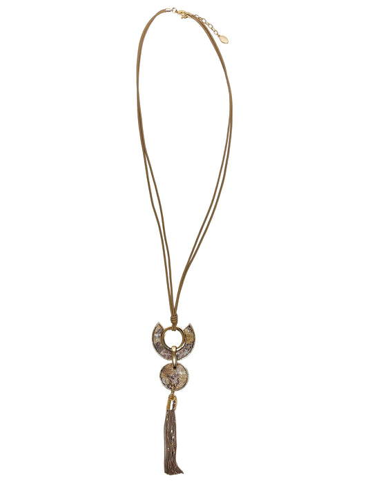 Dangle abstract long necklace