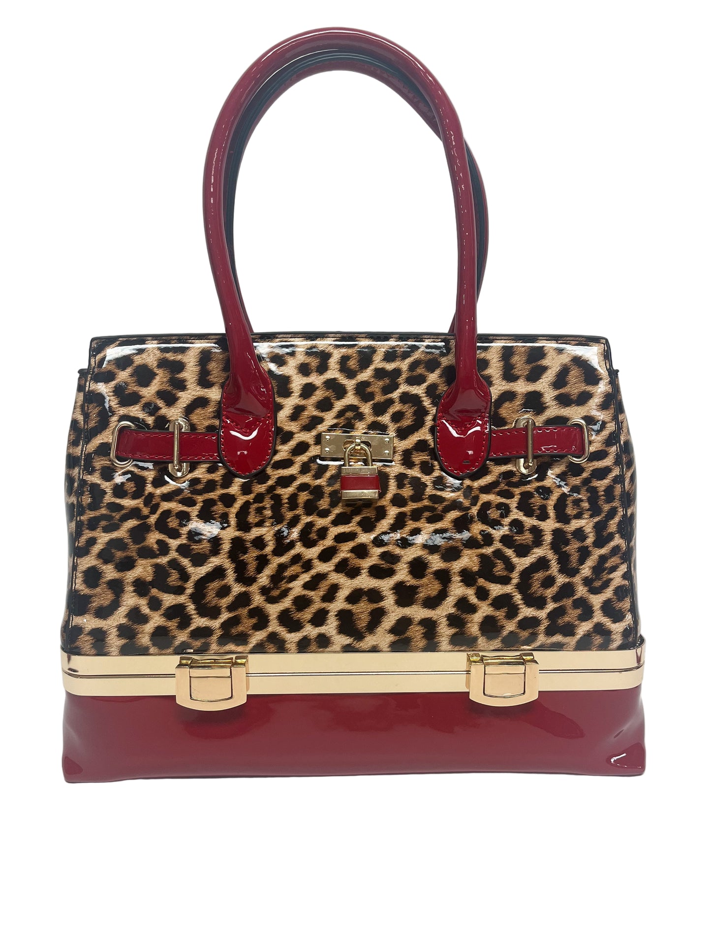 3-Piece Printed/Red Purse Set