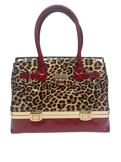 3-Piece Printed/Red Purse Set