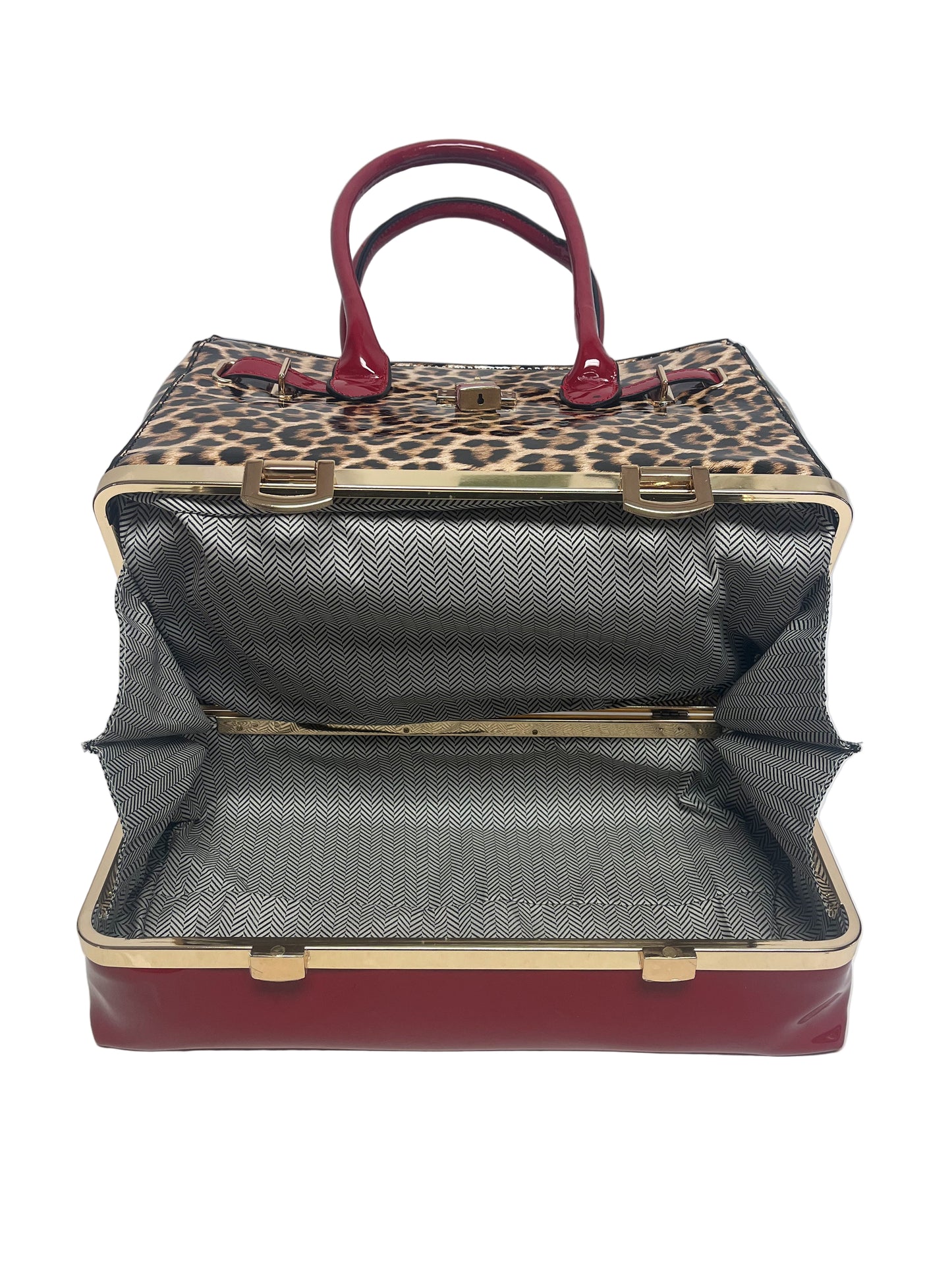 3-Piece Printed/Red Purse Set