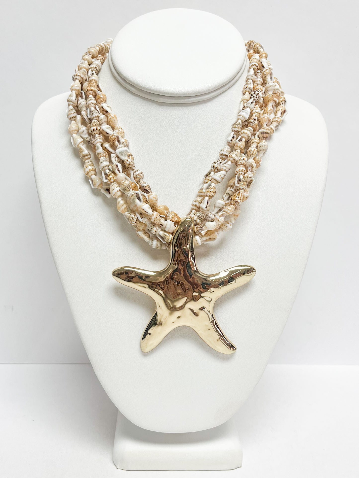 Hammered Beachy Star Pendant Necklace Set